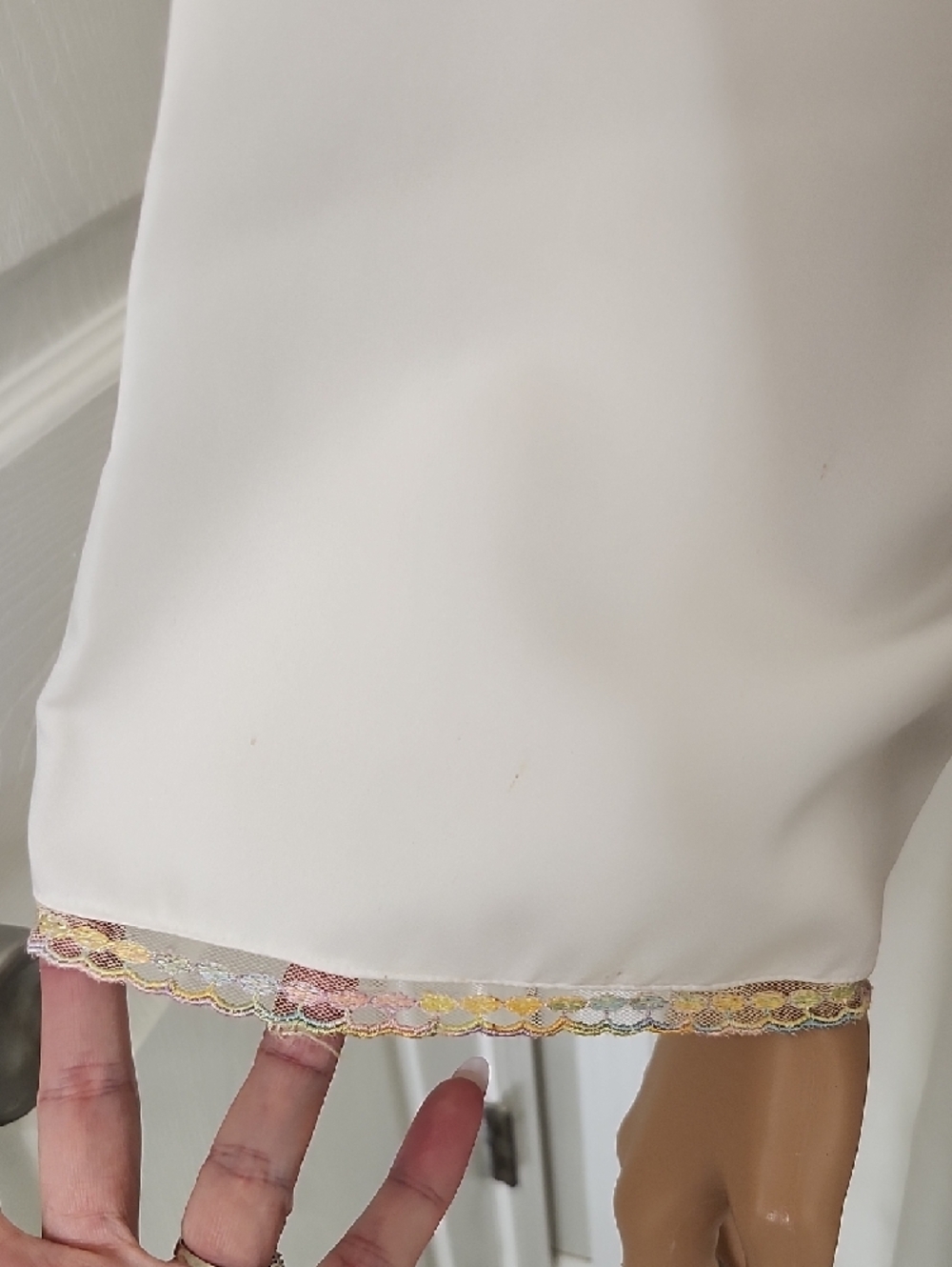 Christian Dior Lenceria Vintage White  Nightgown/Robe Set With Lace - Picture 7 of 16